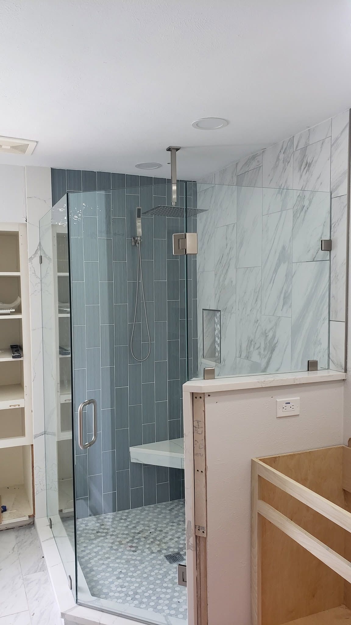 Steam shower glass